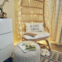 Fallon Natural Rattan Cocoon Chair with Cushion