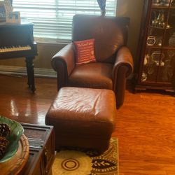 Leather Chair And Ottoman