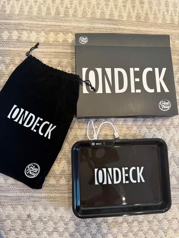 NEW BLACK LED Glow Light Up Rechargeable Large Rolling Tray Multi-Color LED