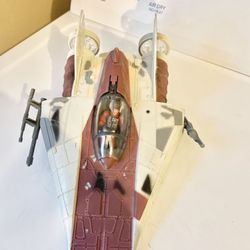 Hasbro Star Wars A Wing Power of the Force Fighter ROT Toy - 1997 With figure)