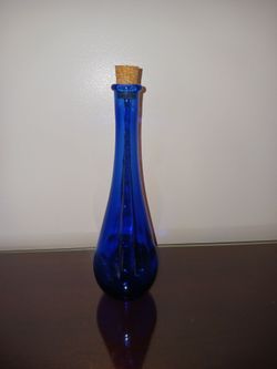 Medium Dark Cobalt Blue Tear Drop Bottle