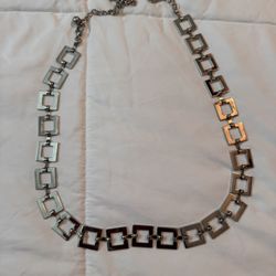 Silver Geometric Link Belt 