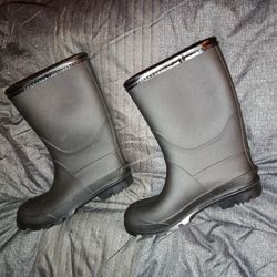Boys Black Rubber Rain Boots SIZE 5