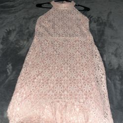 Long Pink Sleeveless Dress