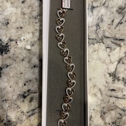Mothers Day Gift Heart Bracelet Brand New Gold Sterling Silver 