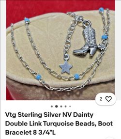 Sterling Silver Dainty Double Chain Bracelet or ankle bracelet 8. 75 in