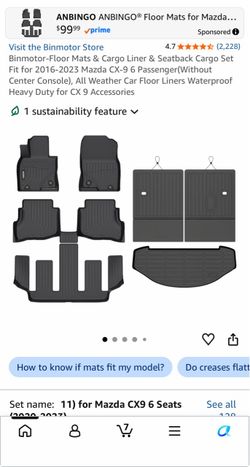 Floor Mats Set for 2020-2023 Mazda CX-9
