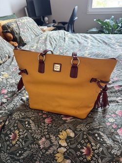 Dooney & Bourke Mustard Yellow Leather Laptop Tote – $100 OBO