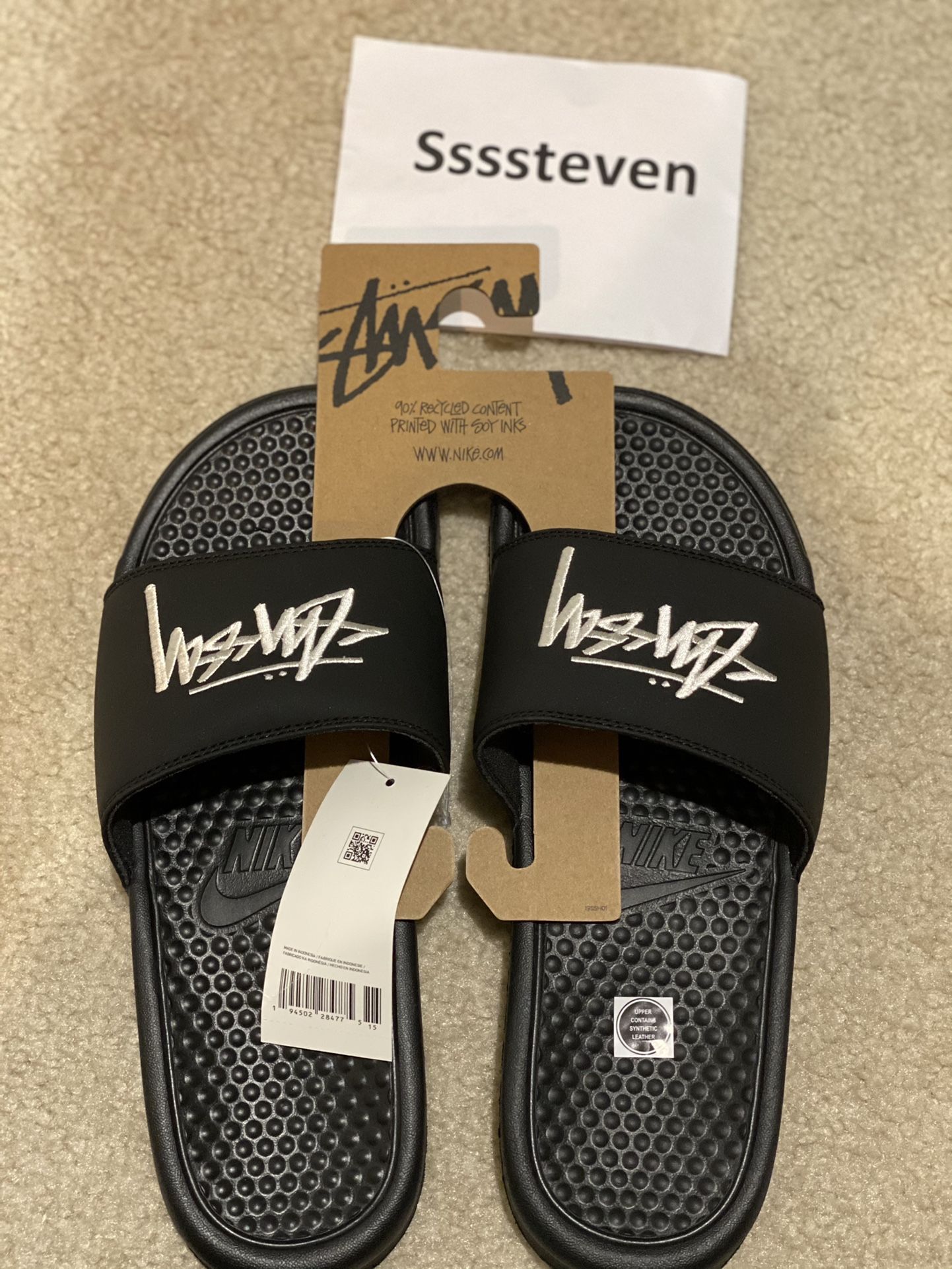 Stussy X Nike slides US9 In Hand