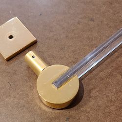 Lucite and Brass Towel Bar 18"