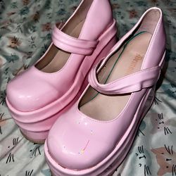 Demonia Wave-32 Pink Platform Shoes Size 9