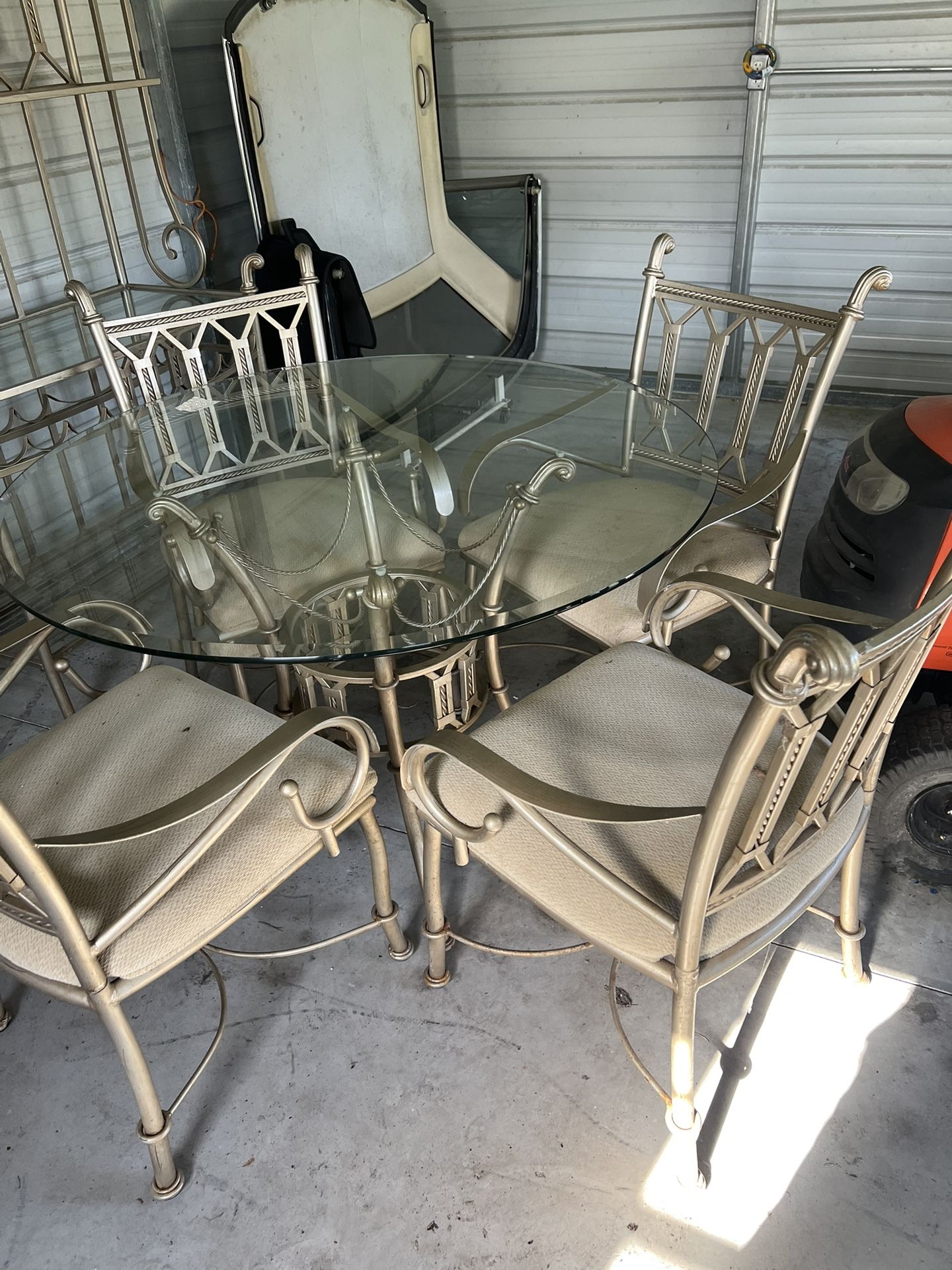 Glass top Table With 4 Chairs.