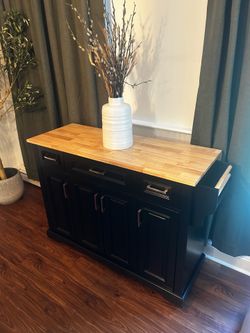 Kitchen Island with Butcher block top and drop leaf
