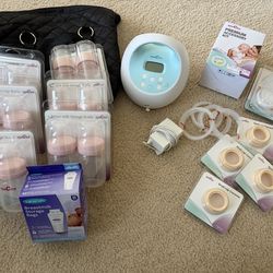 Spectra S1 Breast Pump + Tons of Accessories & Storage Bottles