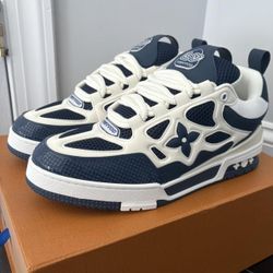 Louis Vuitton Men’s Navy and White Trainers 