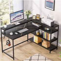 Reversible L-Shaped Computer Desk