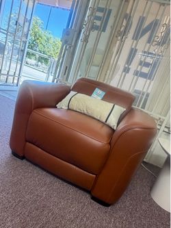 Lexanna single top grain leather chair color brown