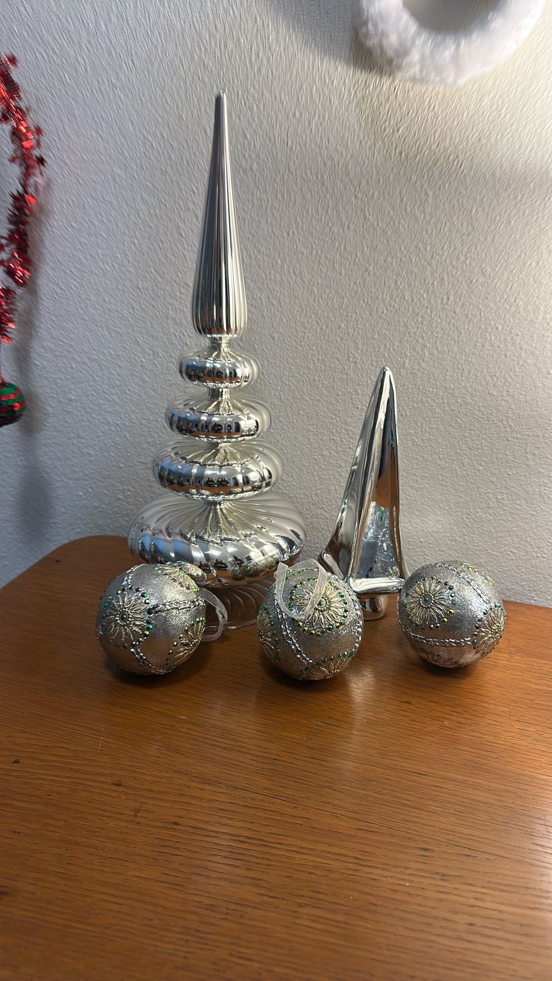 Christmas , Silver Trees Glass & Heavy Metal 