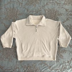 Lululemon Thick Fleece Half Zip White Opal Women Size XL/XXL