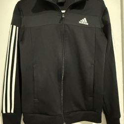 Adidas Women's Black Bomber Jacket with White Accents