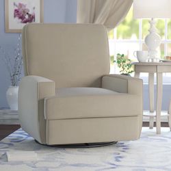 Glider / Nursery Chair / Beige Velvet