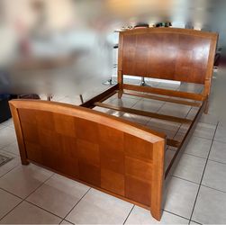Full Size Bed Frame with Matching Side Table