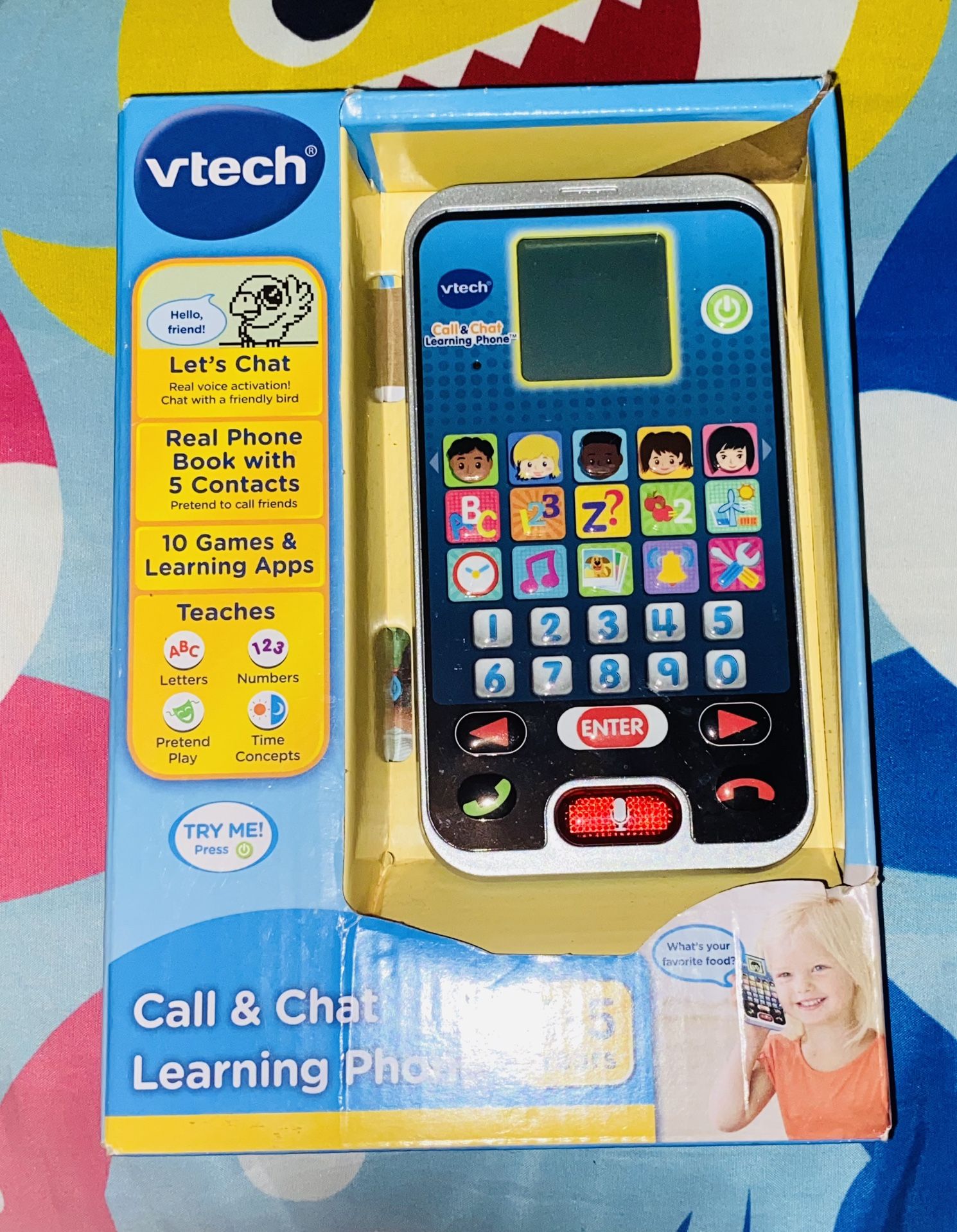 💛📱💙Vtech Call And Chat Learning Phone 10 Games & Learning Apps💙📱💛