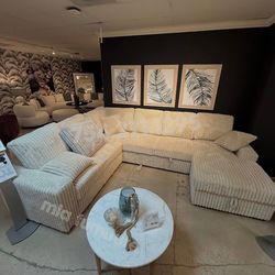 Cream Velvet Sofa Sectional With Storage