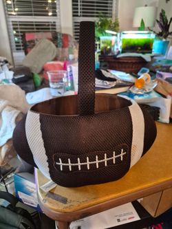 Football shaped candy basket