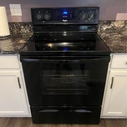 Black, Whirlpool Range/Stove (w/ Microwave Included )