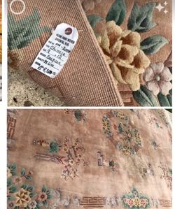 9x 12 Hand Woven Vintage Rug.  OBO Mostly Clean, A Few Stain Spots, No Rips. Colorful Vintage Quilt, 77035 Westbury N MCM / Antique Galore