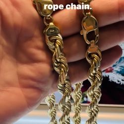 14K Full Size 12mm 26in &28in D/C rope chain. re stock. (96817 zip code) please read.