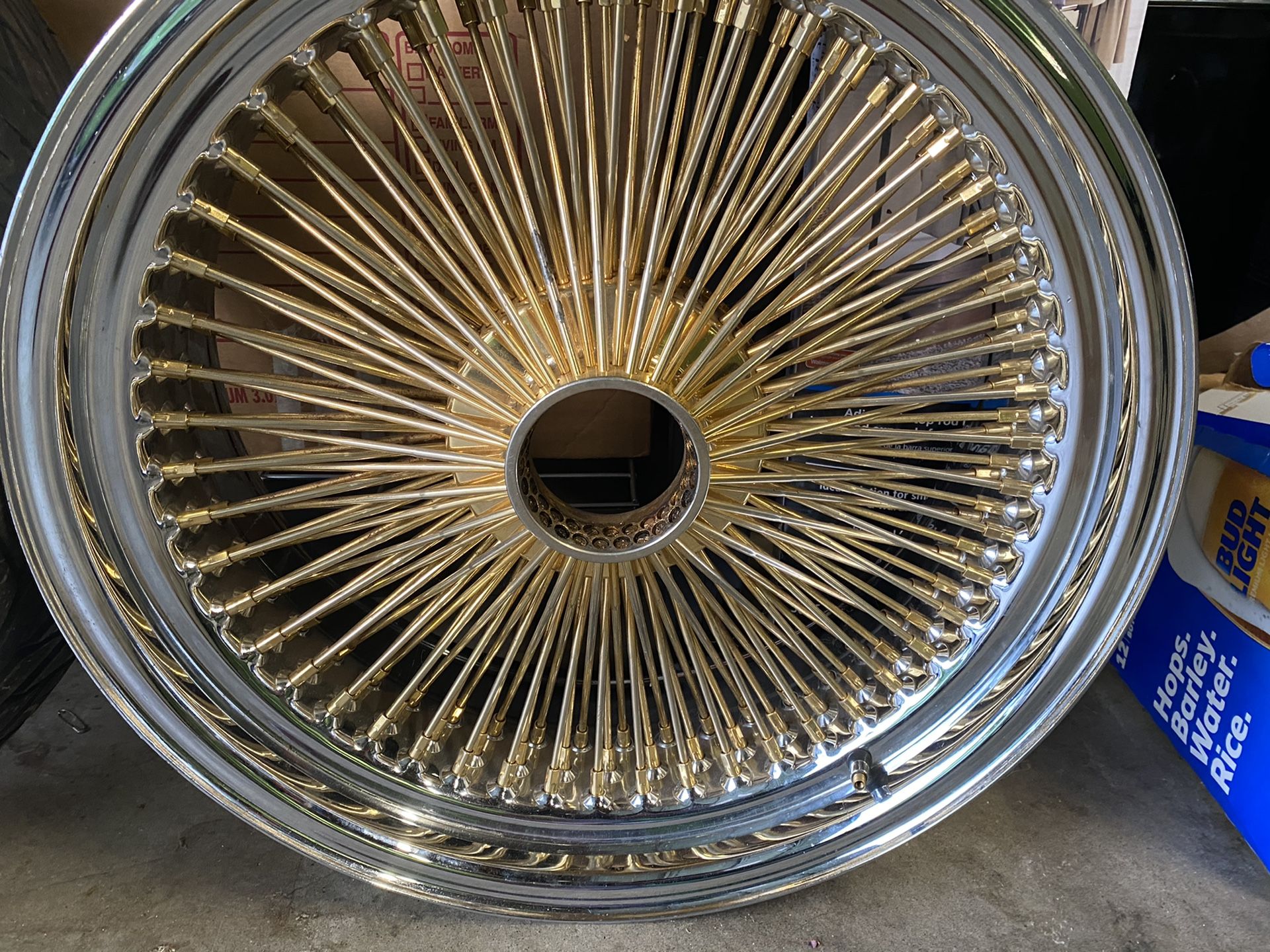 20 inch gold center spokes, only have 2 rims though