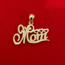 10kt Gold Mom Pendant 