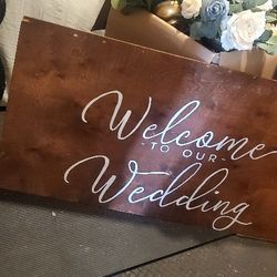 Letrero Welcome  To Our Wedding 