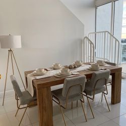 Dining Table & Bench + West Elm Dining Chairs (4 chairs)