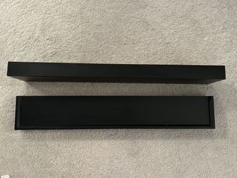 Set of Two Black Floating Shelves