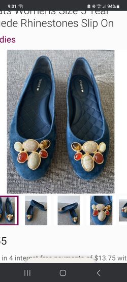 Blue flat shoes