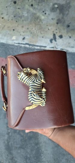 Leather zebra bag