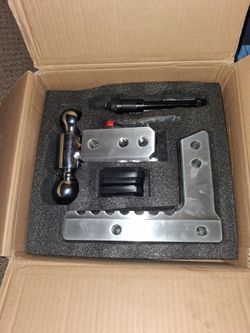 Adjustable Trailer Hitch Fits 2" Receiver Aluminum Tow Hitches with 6-Inch Drop