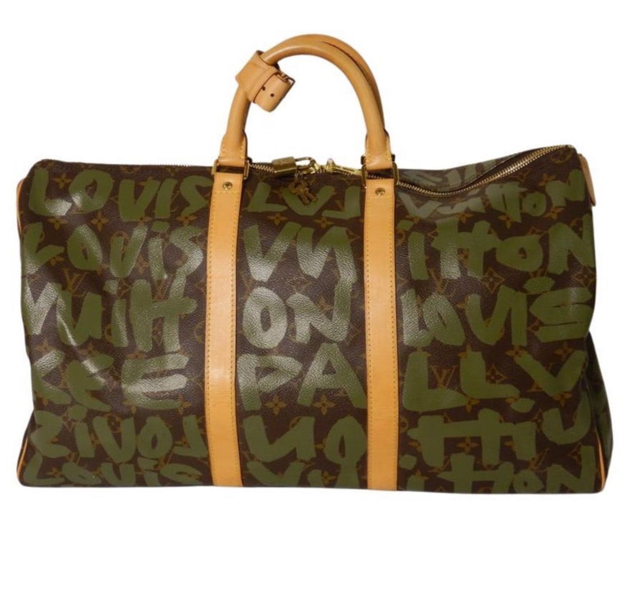 Authentic Louis Vuitton RARE Graffiti Keepall Travel Bag  