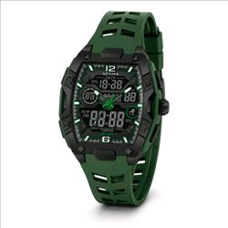 Invicta Activa ACW8131-003 Digital Quartz Watch Green Rubber Strap Alarm 30m Box