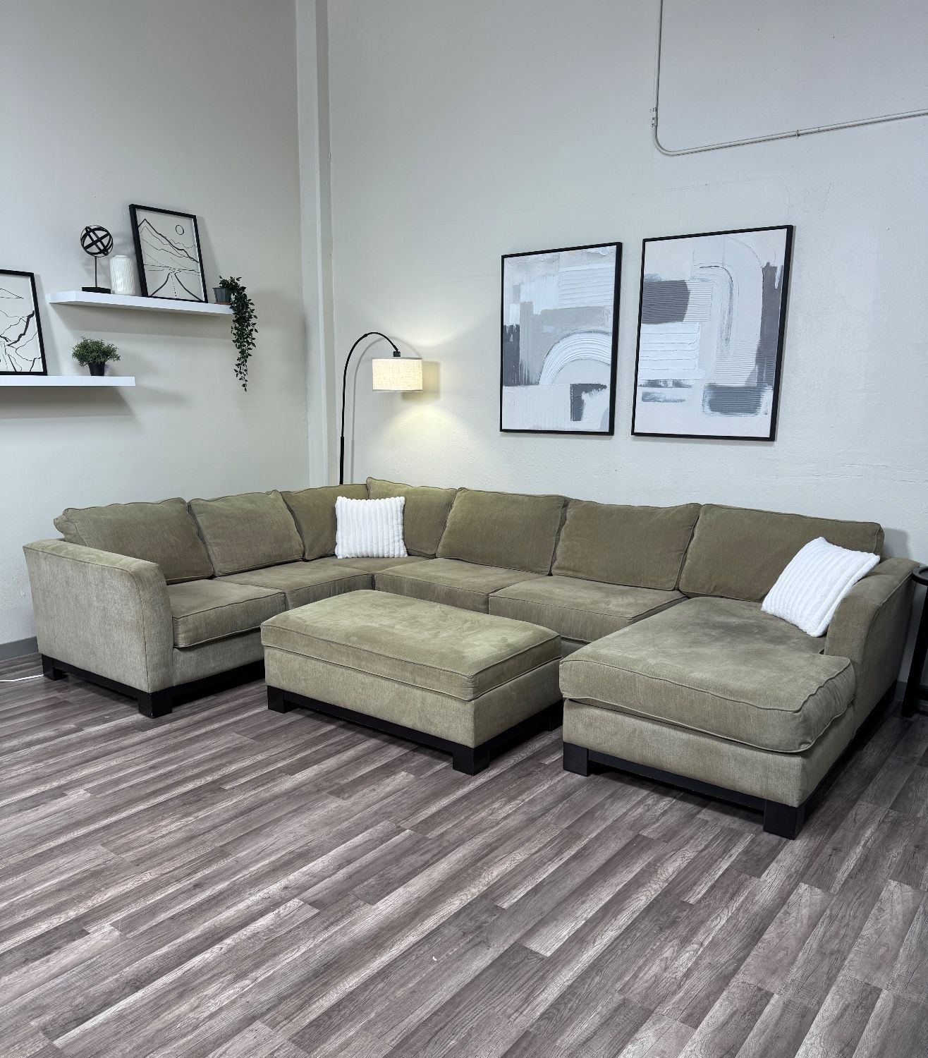 FREE DELIVERY U Shaped Sectional Couch with Ottoman