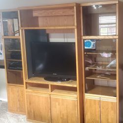 Entertainment Center Real Wood 4 Piece 