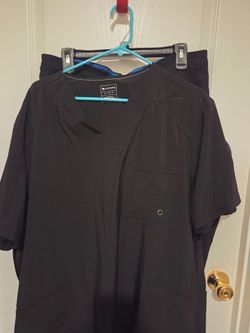 Men's Black scrubs STC patch Respiratory Therapy