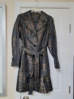 Leopard Trench Coat Jacket- Ellen Tracy