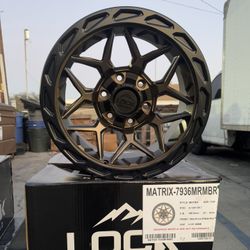 New Rims Set Of (4) Size 17x9 Installed, Model Matrix Matte Broze W Matte Black Ring