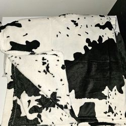 Brand New Cow Print Blanket. 