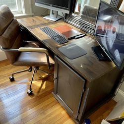 Dark Wood Office Desk