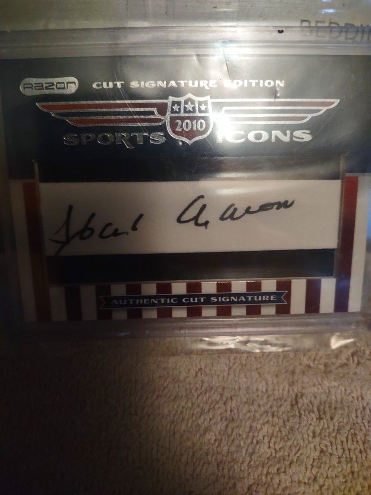 Hank Aaron Cut Auto